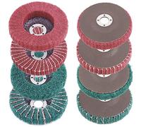 Rustark 8 Pcs 4"Nylon Fiber Flap Disc Polishing Grinding Wheel Set, Scouring pad Buffing Wheel for Angle Grinder, Abrasive Sanding Wheels, Nylon Polishing Disc Kit (120/180/240/320 Grit)