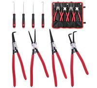 Rustark 8Pcs 13 Inch Snap Ring Pliers Heavy Duty Hook Tool Set Internal External Circlip Pliers Tool Kit Straight Bent Jaw Pliers for Automotive Ring Removal Retaining