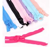 Rustark 8Pcs #20 Super Large Colorful Plastic Zipper Assortment Kit Heavy Duty Zippers Oversized Plastic Huge Zipper Separating Zippers for DIY Sewing Tent Coat Down Jacket Boat Cover Canvas