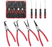 Rustark 8Pcs 9 Inch Snap Ring Pliers Heavy Duty Hook Tool Set Internal External Circlip Pliers Tool Kit Straight Bent Jaw Pliers for Automotive Ring Removal Retaining