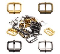 Rustark Assorted 60 Pcs Metal Roller Buckles Belts 4 Colors Multi-Purpose Hardware Pin Buckle for Purse, Macrame, Camping Belt, Dog Leashes,Bags, Luggage,Leather Crafting-1 Inch/25 mm…