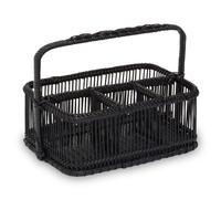 Rustc Rattan Black Rattan And Bamboo Caddy Basket Premier Housewares Black One Size