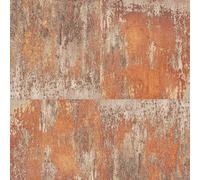 Rusted Panel Effect Wallpaper AS Creation Orange Industrial Paste The Wall Vinyl