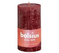 BOLSIUS Velvet Red Rustic Shine Pillar Candle 13cm x 7cm