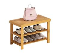Rustic 3-Tier Wooden Shoe Rack & Storage Bench - Versatile Entryway nizer for Hallway Living Room & Bathroom - Stylish Seating & Decorative Solution for Shoes