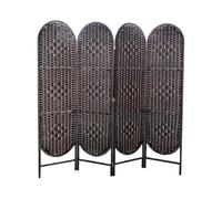 Rustic 4-Panel Solid Wood Room Divider - Foldable Minimalist Screen for Living Room, Country Style Partition, Elegant Standing Folding Privacy Divider (180x50cm, B)
