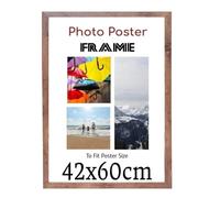 Rustic 42 x 60 cm Poster Frames - Large MDF Wooden Frames 60x42 cm - Both Ways Wall Hanging Wall Gallery Living Room Photo Picture Frame With Shatterproof Perspex Sheet
