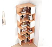 Rustic 5 7 Tier Tall Corner Shelf Narrow Corner Bookcase for Bedroom & Living Room Slish Display Boohelf Space Saving Corner Sto (90x50x191.3cm)