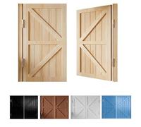 Rustic 59" x 39" Solid Wood Swinging Cafe Door with Stainless Steel Hinges - Interior Half Doors for Bars Restaurants and Room Dividers Opens 180° Freely