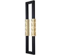 Rustic Aluminum Sliding Barn Door Handle Large Double Sided Pull for Office Glass Doors 47.2inch (120cm) Black Finish