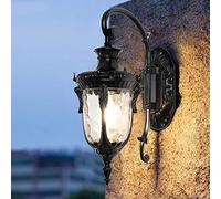 Rustic Aluminum Waterproof Outdoor Wall Lamp Vintage Kerosene Lantern Street Light Industrial Wall Sconce Creative Glass Shade Fence Lighting Courtyard Balcony Aisle Corridor Sconces E27 Interesting