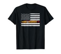 Rustic American Flag Cigar Lounge Smoker 4th of July Apparel Value Graphic T-Shirt