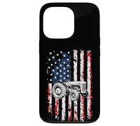 Rustic American Tractor Flag Case for iPhone 13 Pro