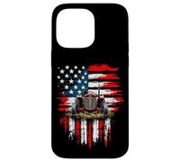 Rustic American Tractor Flag Case for iPhone 14 Pro Max