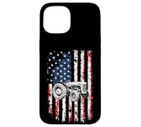 Rustic American Tractor Flag Case for iPhone 15