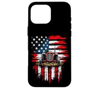 Rustic American Tractor Flag Case for iPhone 16 Pro Max
