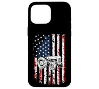 Rustic American Tractor Flag Case for iPhone 16 Pro Max