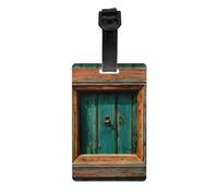Rustic Antique Wooden Door Luggage Tags For Suitcase Durable Bag Label Badges For Easy Bag Recognition Necessary For Travel
