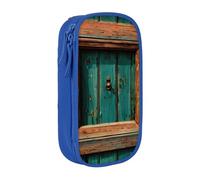 Rustic Antique Wooden Door Print Pencil Case,Storage Bag, Large Capacity Pencil Box, Portable Office Pen Bag With Zipper