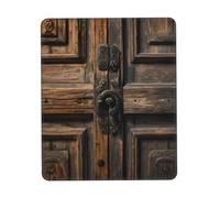Rustic Antique Wooden Door Print Small Desk Pad,Rubber Base with Precision Stitched Edges,Perfect for Office,Gaming