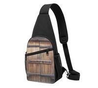 Rustic Antique Wooden Door Printed Sling Backpacks Casual Crossbody Shoulder Bag Chest Pack for Men Women