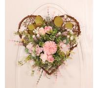 Rustic Assorted Flowers Heart-shaped Wreath Wedding Decoration