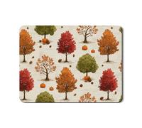 Rustic Autumn Dish Drying Mats For Kitchen Counter, Red Trees Absorbent Rubber Dish Drainer Mat, Cozy PU Leather Drying Pad For Kitchen Coffee Bar 18x24 Inch