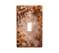 Rustic Autumn Harvest Pumpkins Sunflower Toggle Switch Plate | Rustic Farmhouse Style, Sunflowers And Butterflies, Seasonal Wall Decor, Cozy Harvest Theme, Easy Installation