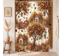 Rustic Autumn Orchard Harvest Fruits Tree Shower Curtain 36x72 Inch