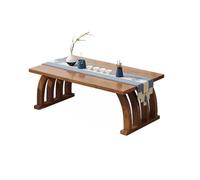 Rustic Bamboo Coffee Table with Curved Legs Japanese Tea Table for Living Room Outdoor Use Light Brown (80 x 37 x 31cm) - Multifunctional Design