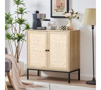 Rustic Bamboo Sideboard with Woven Doors