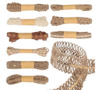 Rustic Band,9 Rolls Wedding Ornament | Vintage Christmas Ribbon | For Holidays Festivals Parties Wreaths Garlands Sewing Wrapping And Packaging