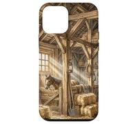 Rustic Barn Interior Farm Tools Hay Stable Scene Case for iPhone 12 mini