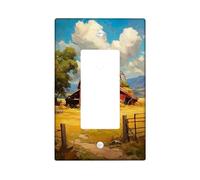 Rustic Barn Light Switch Cover Plate/Outlet Covers, Vintage Farmhouse Style for Country Home Decor, Thermoplastic Wall Plates, Standard Size Single Rocker