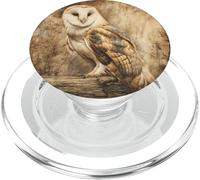 Rustic Barn Owl Perched Farm Beam Vintage Nature Art PopSockets PopGrip for MagSafe