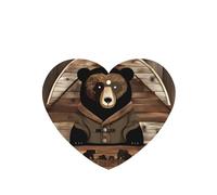 Rustic Bear Pattern Car Air Fresheners 4 Pcs Heart Shape Hanging Aromatherapy Tablets Scented Fresheners For Bedroom Bathroom