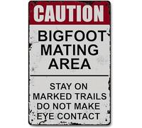 Rustic Bigfoot Mating Area Vintage-Inspired Metal Tin Sign - Waterproof & Dust-Proof Wall Hanging Decor - Ideal for Home, Cafe & Garage Multipurpose Decoration 6x8 Inch