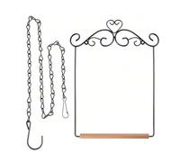 Rustic Bird Swing, Garden Cage Perch, 10 Inches Stand with Durable Chain, Parrot Play Accessory, Cage Toy with Enrichment Design, Training Tool for Conure Sparrow Home Backyard Outdoor Use