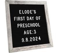 Rustic Black Felt Letter Board 25x25cm - Includes 336 Changeable Letters, Numbers & Symbols - Wood Frame Message Board for Home, Office, Classroom or Events