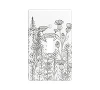 Rustic Black White Floral Decorative Light Switch Cover Plate - 1-Gang Duplex Outlet Wall Plate, Modern Outlet Cover Faceplate for Bathroom, Kitchen, Home Décor, Vintage Switch Plate Covers
