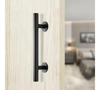 Rustic Black Wood Barn Door Handle Pull32cm/60cm Sliding Grab Handles for Closet & Cabinet Round Design with Screws Easy Installation Home Decor