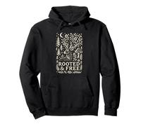 Rustic Boho Deer Rooted and Free Mindful Nature Design Pullover Hoodie