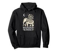 Rustic Boho Elephant Wander Kindly Nature Folk Art Pullover Hoodie