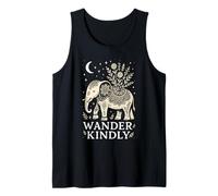 Rustic Boho Elephant Wander Kindly Nature Folk Art Tank Top