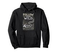 Rustic Boho Fox Follow Your Wild Nature Design Pullover Hoodie