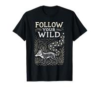 Rustic Boho Fox Follow Your Wild Nature Design T-Shirt