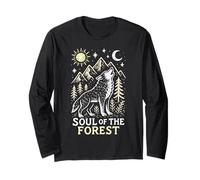 Rustic Boho Wolf Soul of The Forest Nature Design Long Sleeve T-Shirt