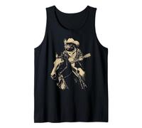 Rustic Boston Terrier Cowboy with Guitar Bostie Dog Western Tank Top