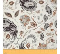 Rustic Botanical Plants Fabric by The Yard,Vintage Farmhouse Style Decorative Fabric,Exotic Paisley Flowers Quilting Supplies,Jungle Wild Leaves DIY Crafts,3 Yards,108" L x 59" W,108" L x 59" W