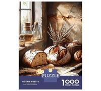 Rustic Bread Still Life 1000 Piece Jigsaw Puzzle Jigsaw Puzzle for Adults Bread Art Relaxing Family Game Home Decor Gift 70x50cm/1000pcs